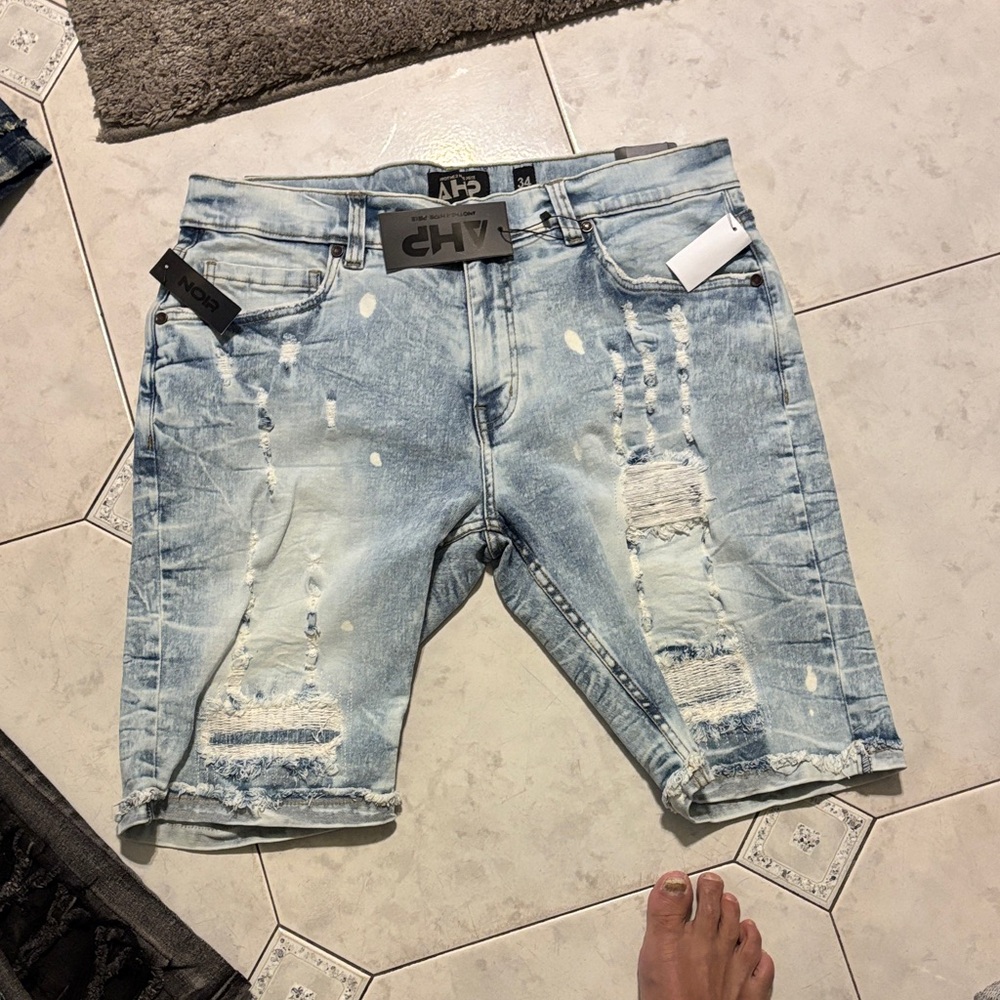 HP Light Blue Ripped Jean Shorts
